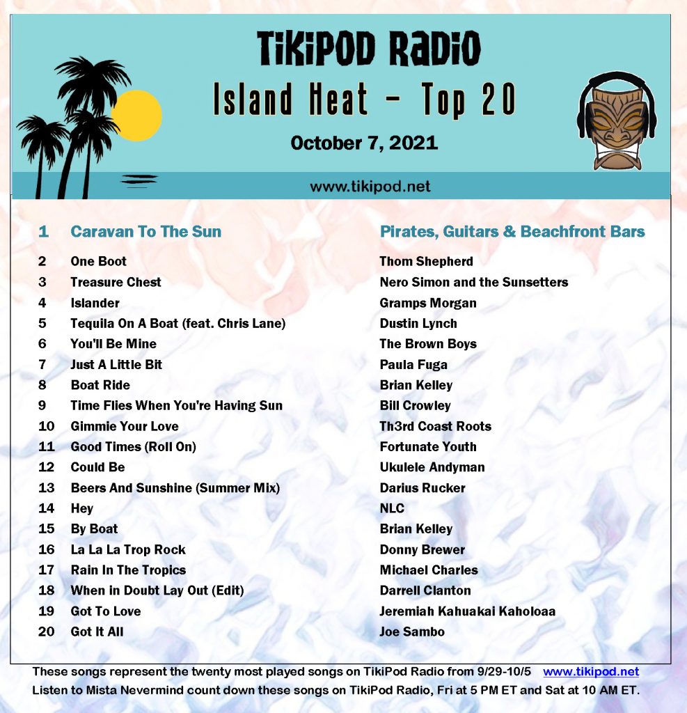 Top Trop Rock and Reggae songs on TikiPod Radio.